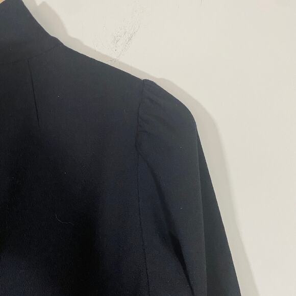 VTG 1960s Francesco de Leo Black Long Sleeve Wrap Overlap Dress Sz S** - Picture 10 of 13